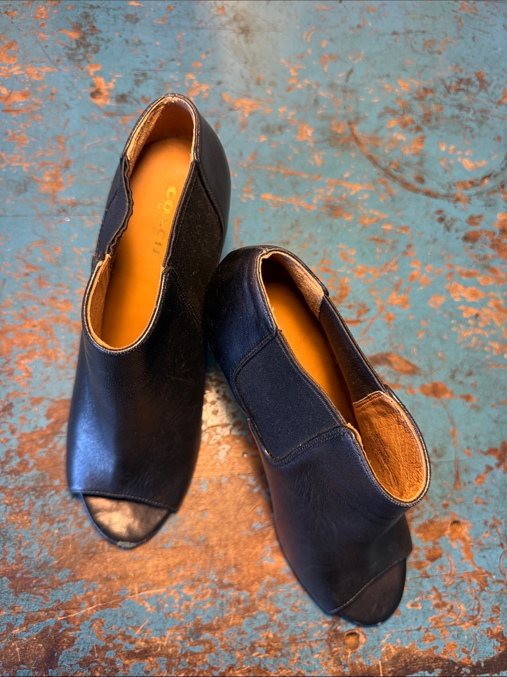 Coach Johanna Peep Toe Black Booties